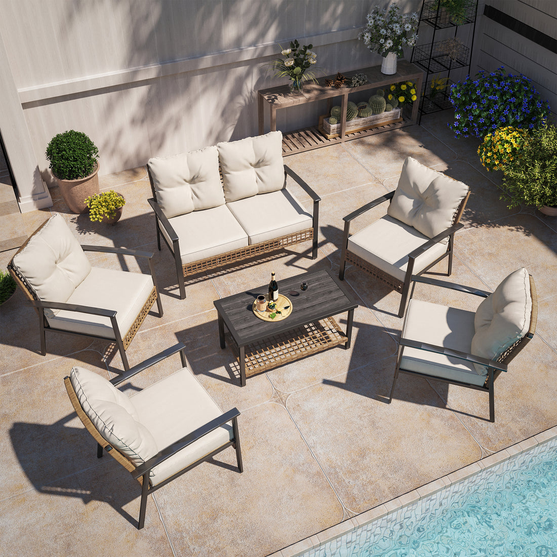 LAUSAINT HOME 6-Piece Patio Conversation Set