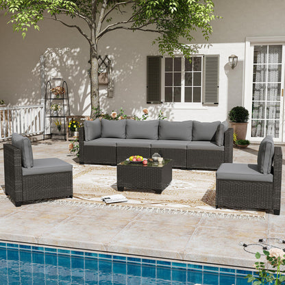 7-Piece Wicker Outdoor Conversation Sets