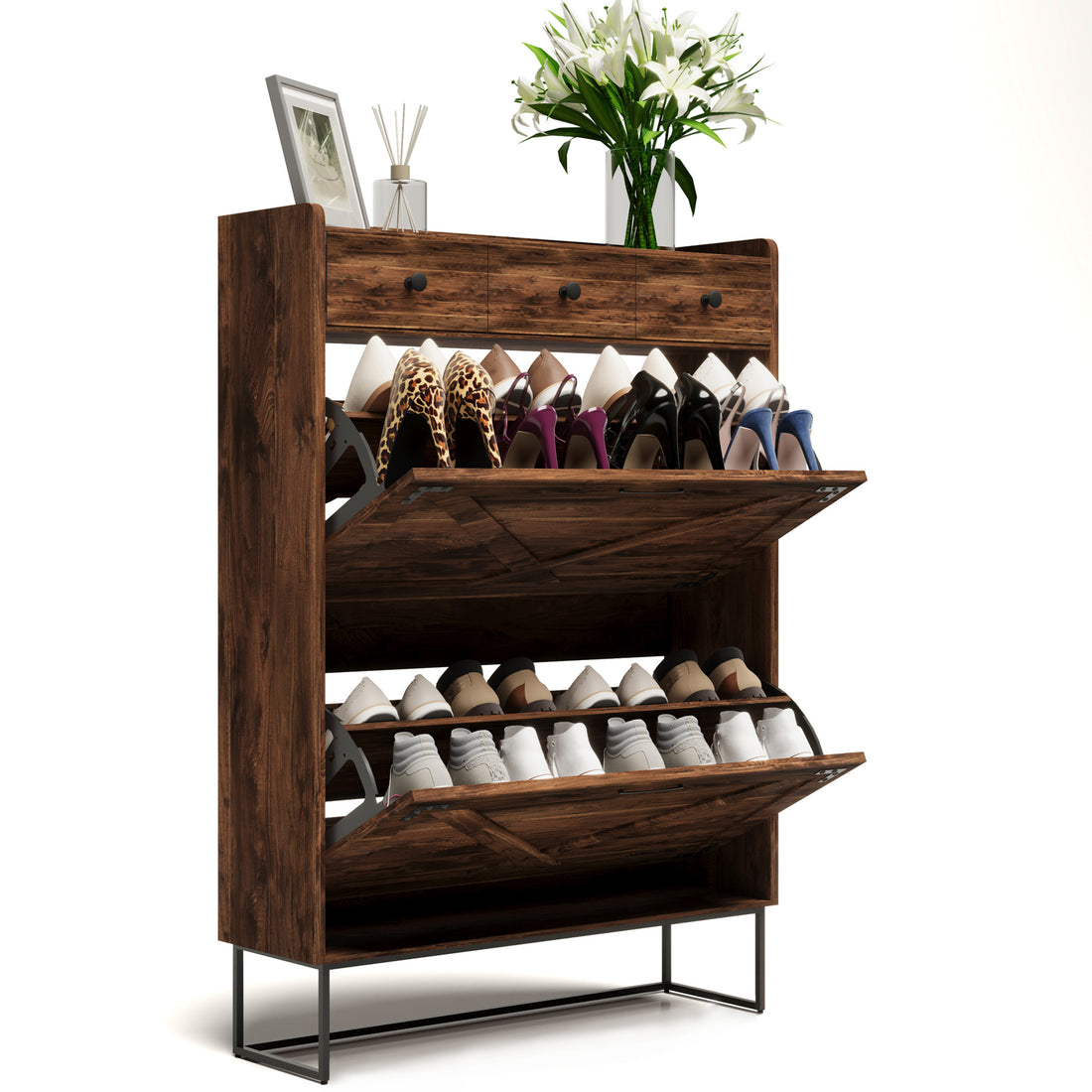 LAUSAINT HOME Shoe Storage Cabinet with Drawers