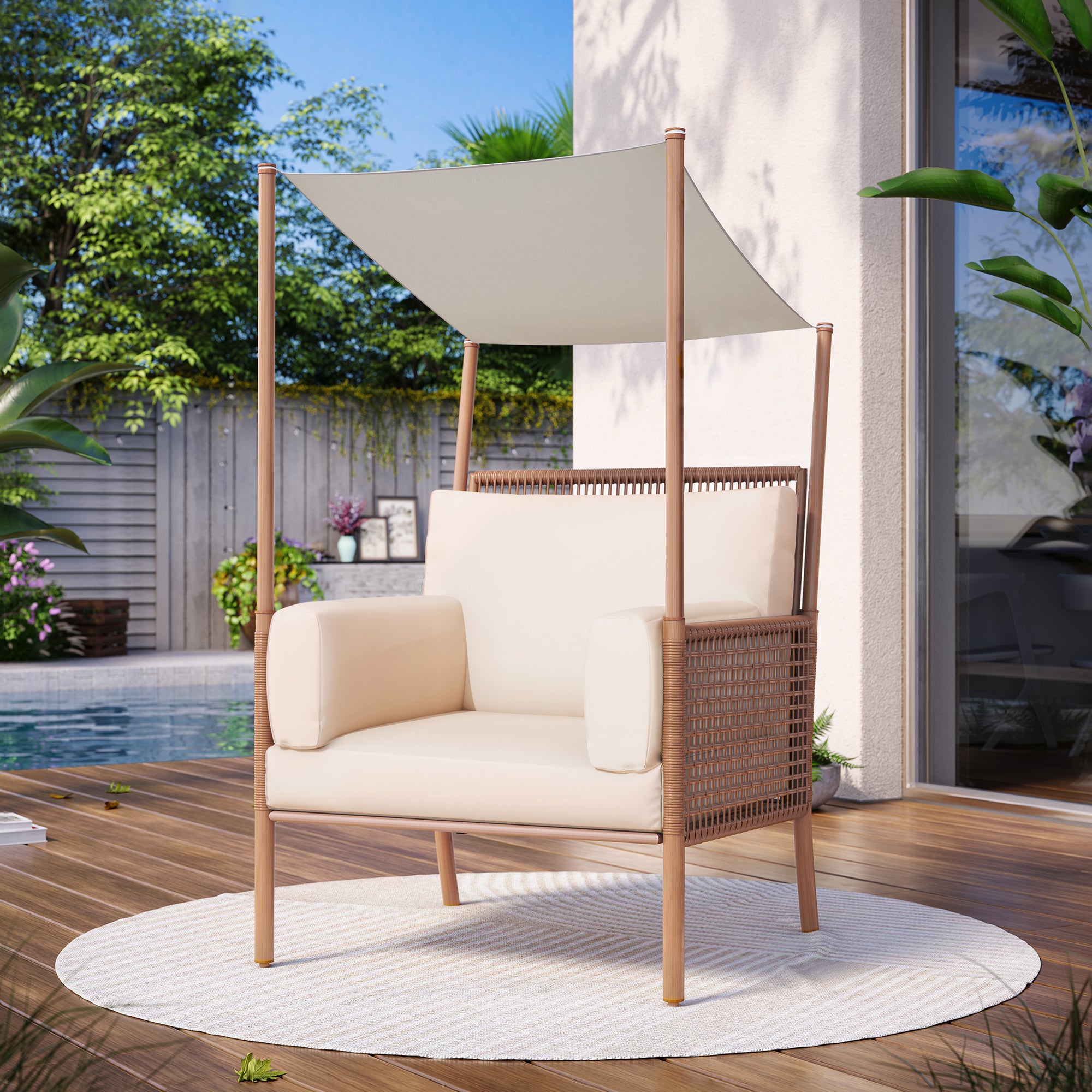 LAUSAINT HOME Oversized Canopy Patio Chair