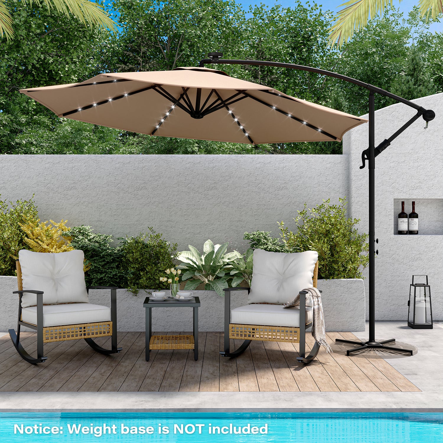LAUSAINT HOME 10FT Round Cantilever Patio Umbrella Heavy Duty Cantilever Outdoor Umbrella, UV Protection for Poolside, Garden, Backyard LAUSAINT HOME 10FT Round Cantilever Patio Umbrella Heavy Duty Cantilever Outdoor Umbrella, UV Protection for Poolside, Garden, Backyard