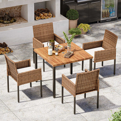 5 Pieces Wicker Dining Set