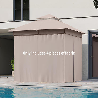 LAUSAINT HOME Gazebo Privacy Curtain with Zipper and 4-Panels Side Wall Universal Replacement