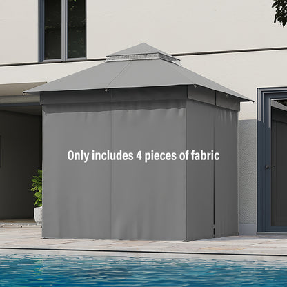 LAUSAINT HOME Gazebo Privacy Curtain with Zipper and 4-Panels Side Wall Universal Replacement