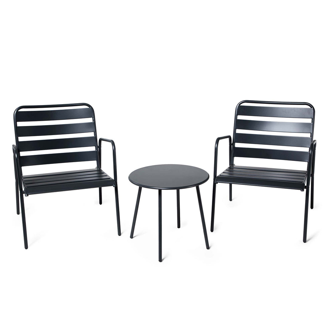 3 Piece Patio Bistro Rattan Chair &amp; Table Set
