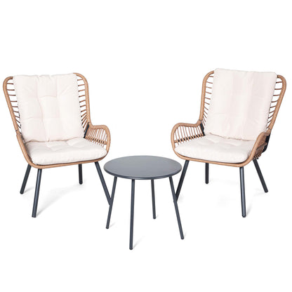 3 Piece Outdoor Bistro Set with Highback