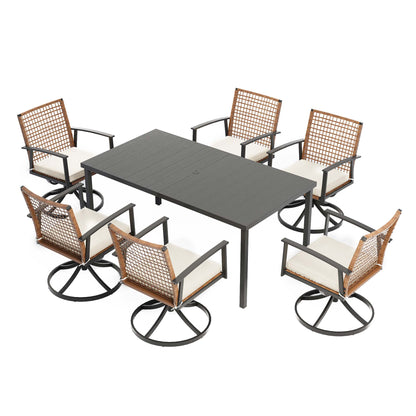 Outdoor Dining Set with Swivel Chairs