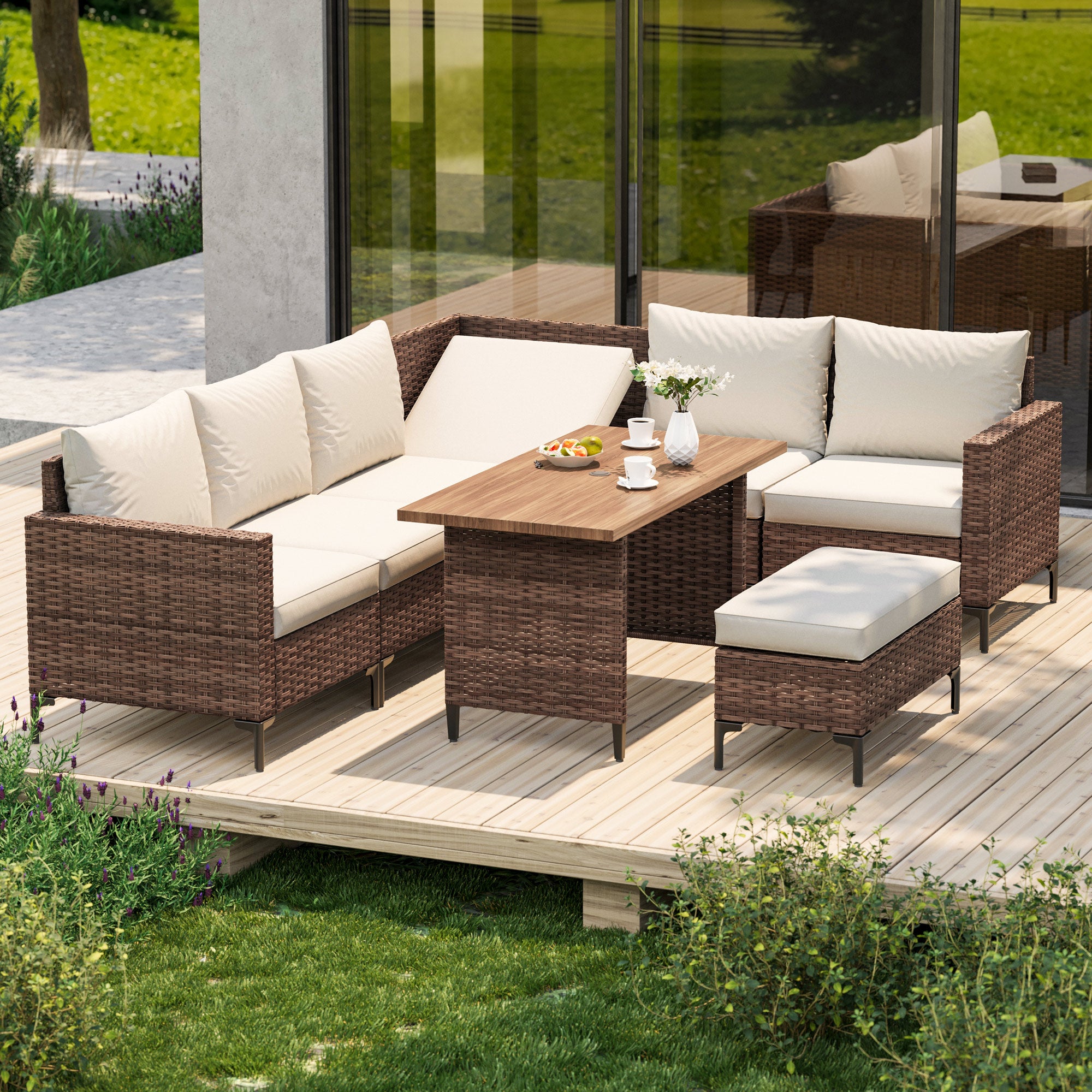 8 Pieces Outdoor Patio Furniture Sets