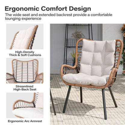3 Piece Outdoor Bistro Set with Highback