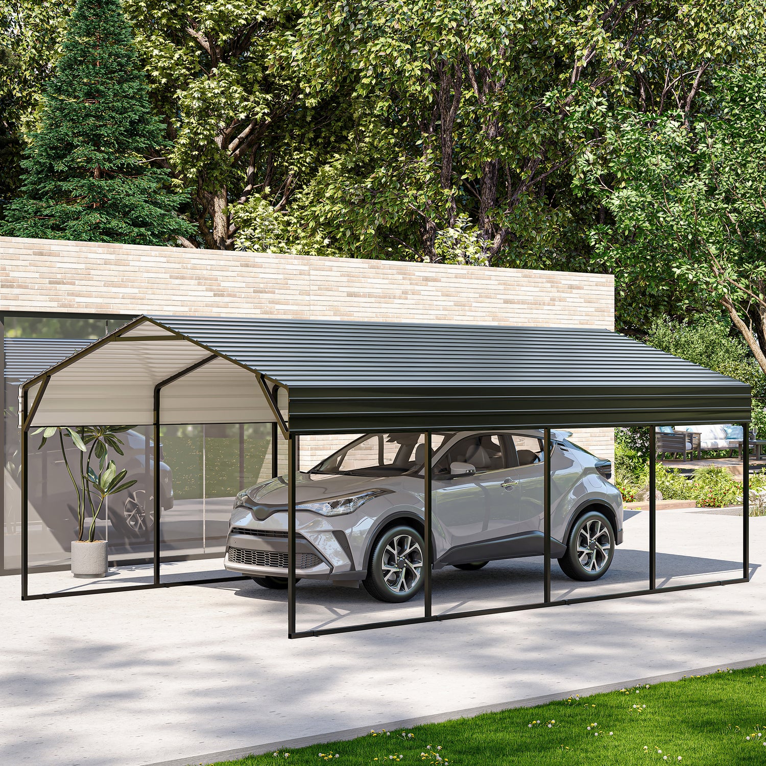 12 X 20 FT Galvanized Steel Carport