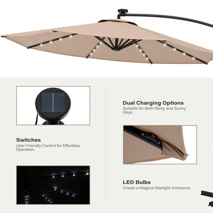10FT Round Cantilever Patio Umbrella