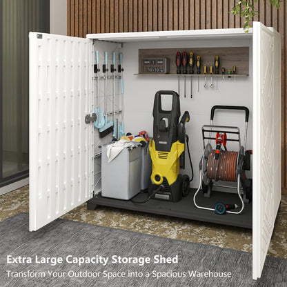 LAUSAINT HOME Decksplore Outdoor Storage Shed Weather Resistance, Horizontal Outdoor Storage Box Cabinet (No Shelves)