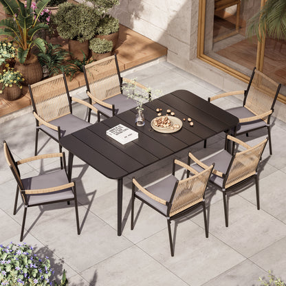 Outdoor Patio Dining Set with Chairs and Benches