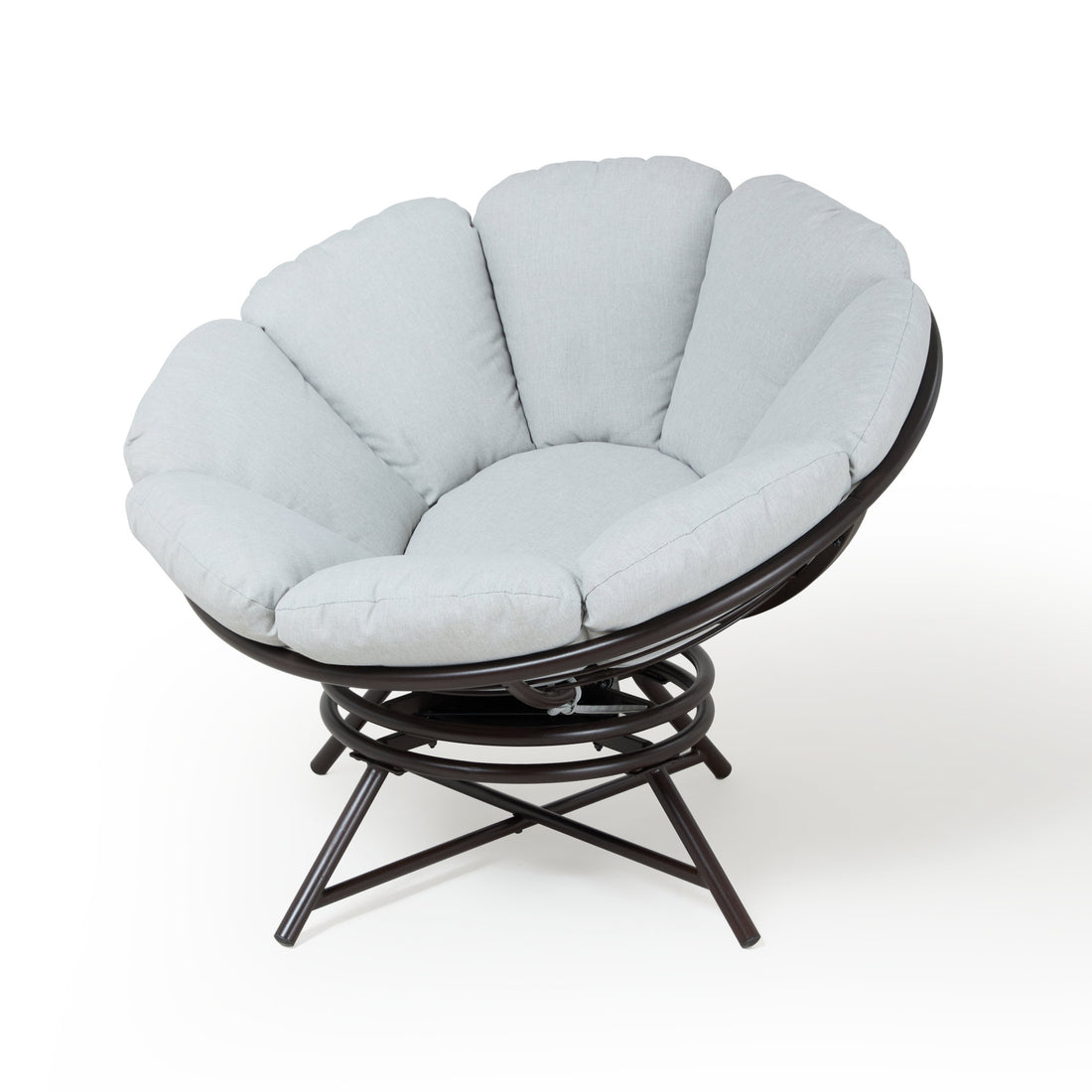 LAUSAINT HOME 40&quot; Wicker Papasan Chair with 360° Swivel Base