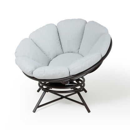 LAUSAINT HOME 40&quot; Wicker Papasan Chair with 360° Swivel Base