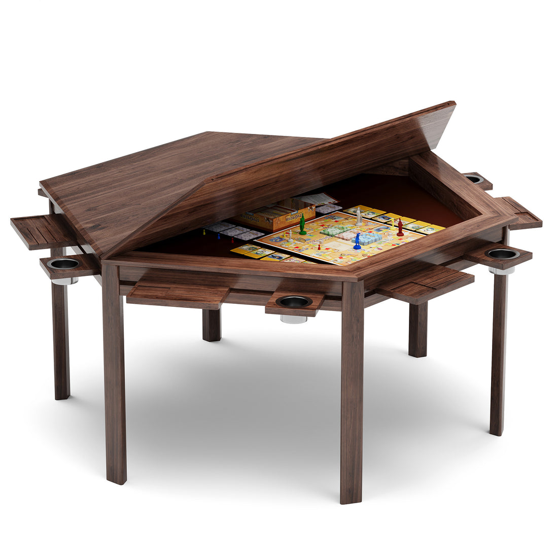 LAUSAINT HOME Hexagonal Board Game &amp; Card Table