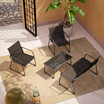4 Pieces Oversized Textilene  Conversation Set