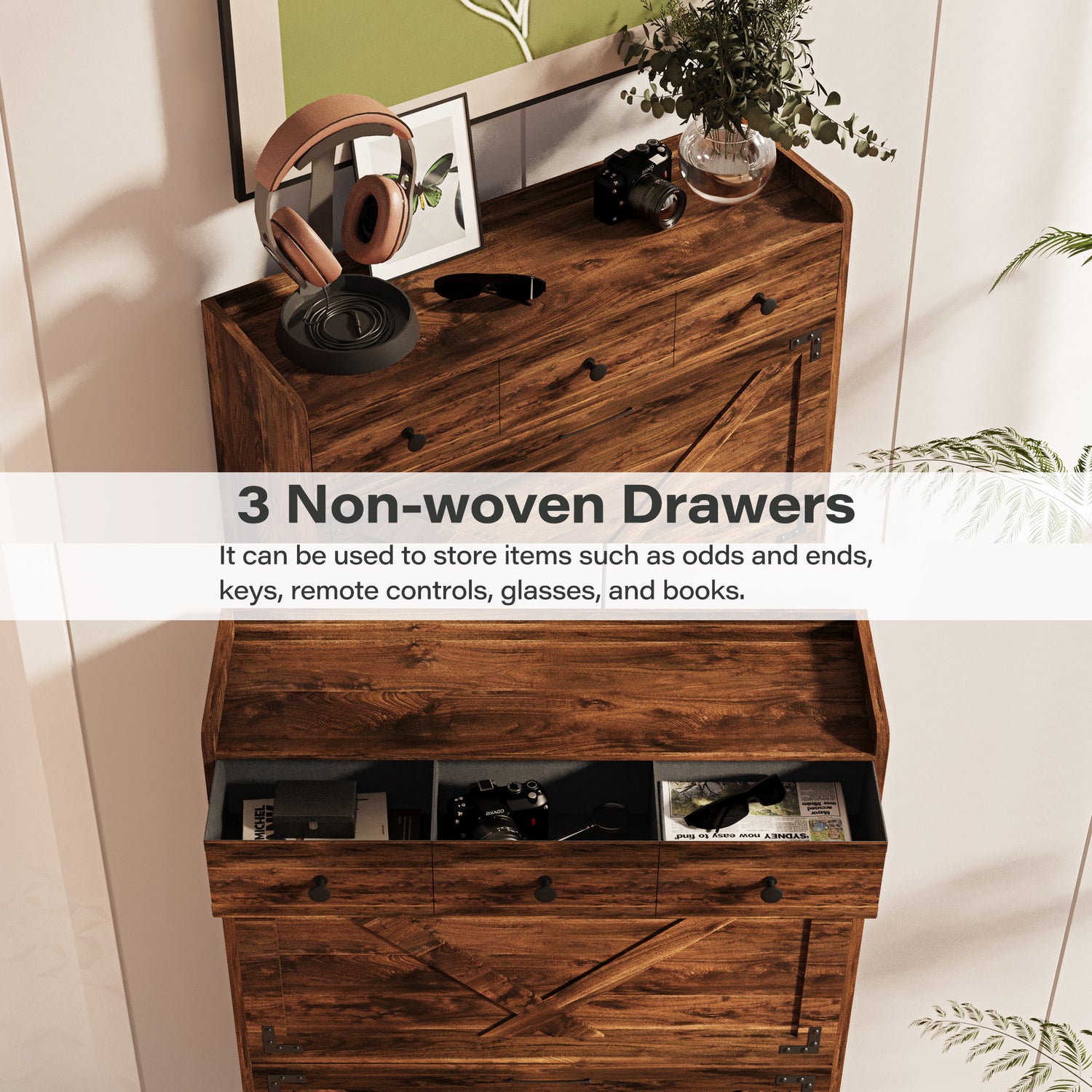 LAUSAINT HOME Shoe Storage Cabinet with Drawers