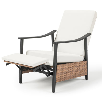 LAUSAINT HOME Outdoor Recliner Chair with Adjustable Back and Footrest