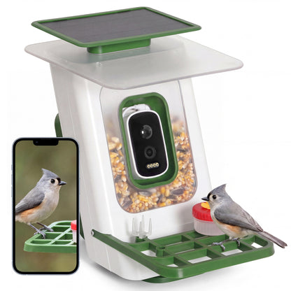 LAUSAINT HOME Smart Bird Feeder with Camera, Solar Powered AI Bird Recognition Bird Camera
