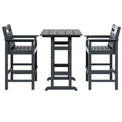 LAUSAINT HOME 3 Pieces HDPE Height Table and Adirondack Chairs Set