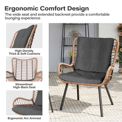 LAUSAINT HOME 3 Piece Outdoor Bistro Set with Highback