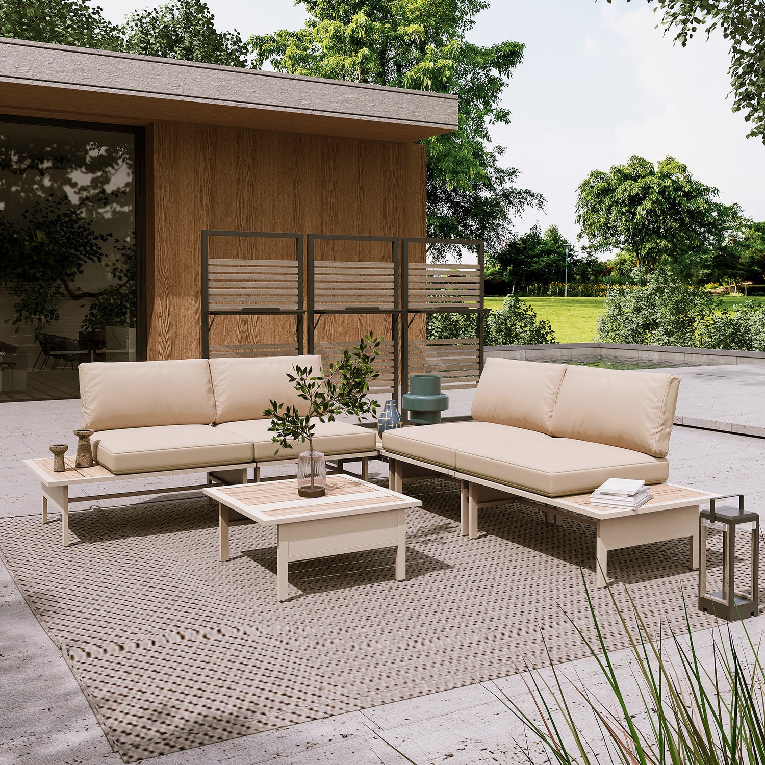 LAUSAINT HOME 6 Pieces Patio Furniture Set (Beige)