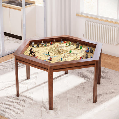 LAUSAINT HOME Hexagonal Board Game &amp; Card Table