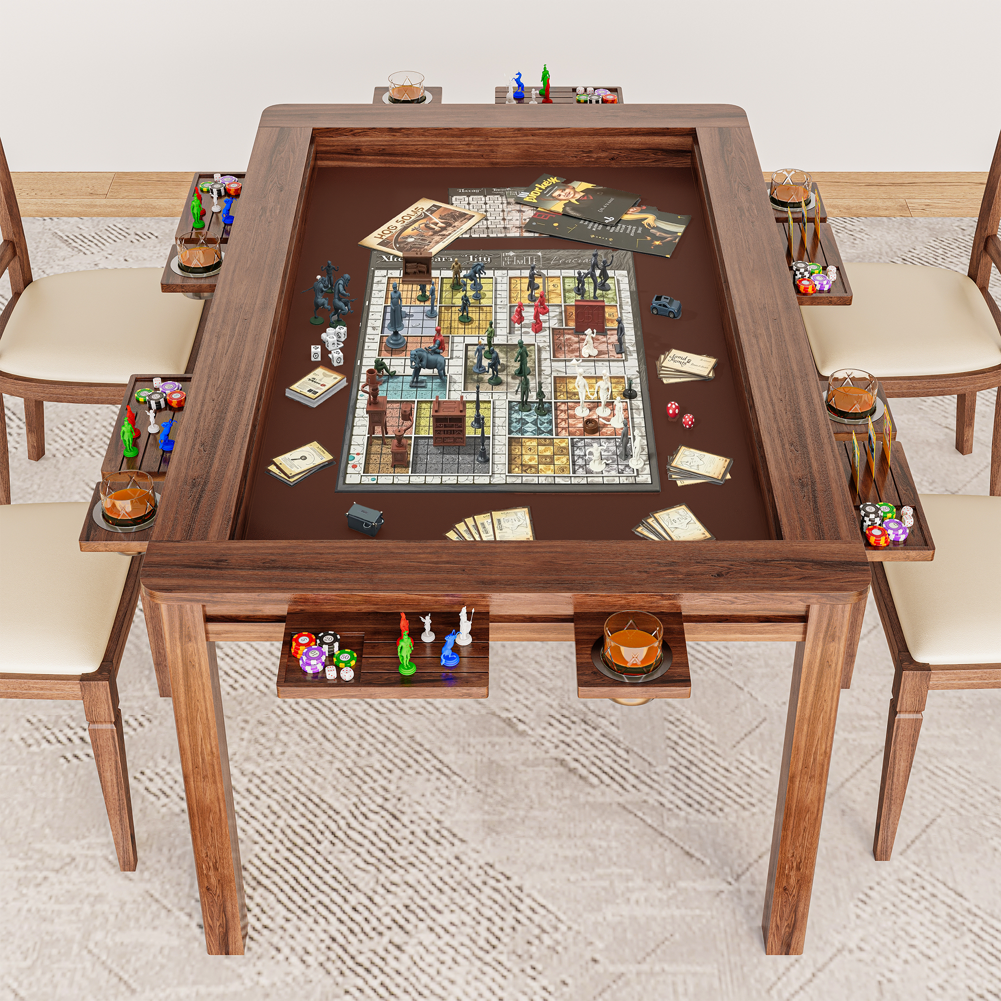 LAUSAINT HOME Rectangular Board Game &amp; Card Table