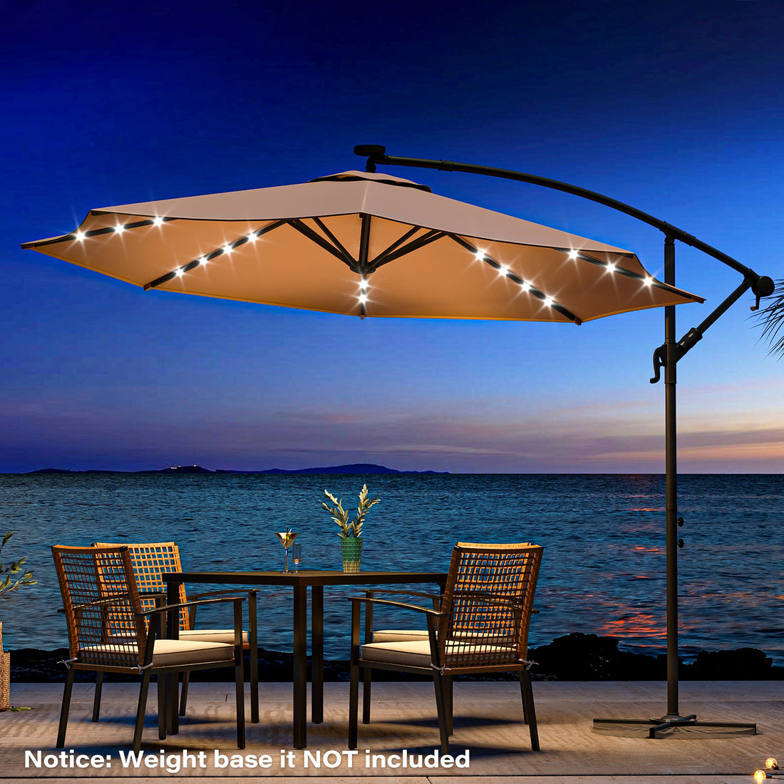 10FT Round Cantilever Patio Umbrella