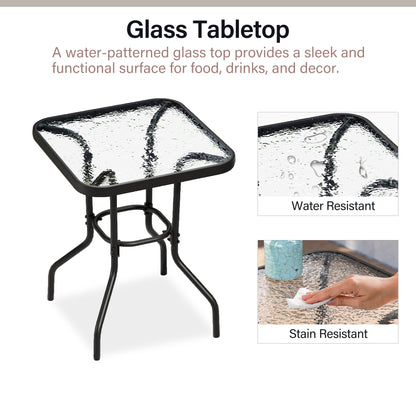 3-Piece Outdoor Textilene Fabric Bar Set with Patio Table and Chairs
