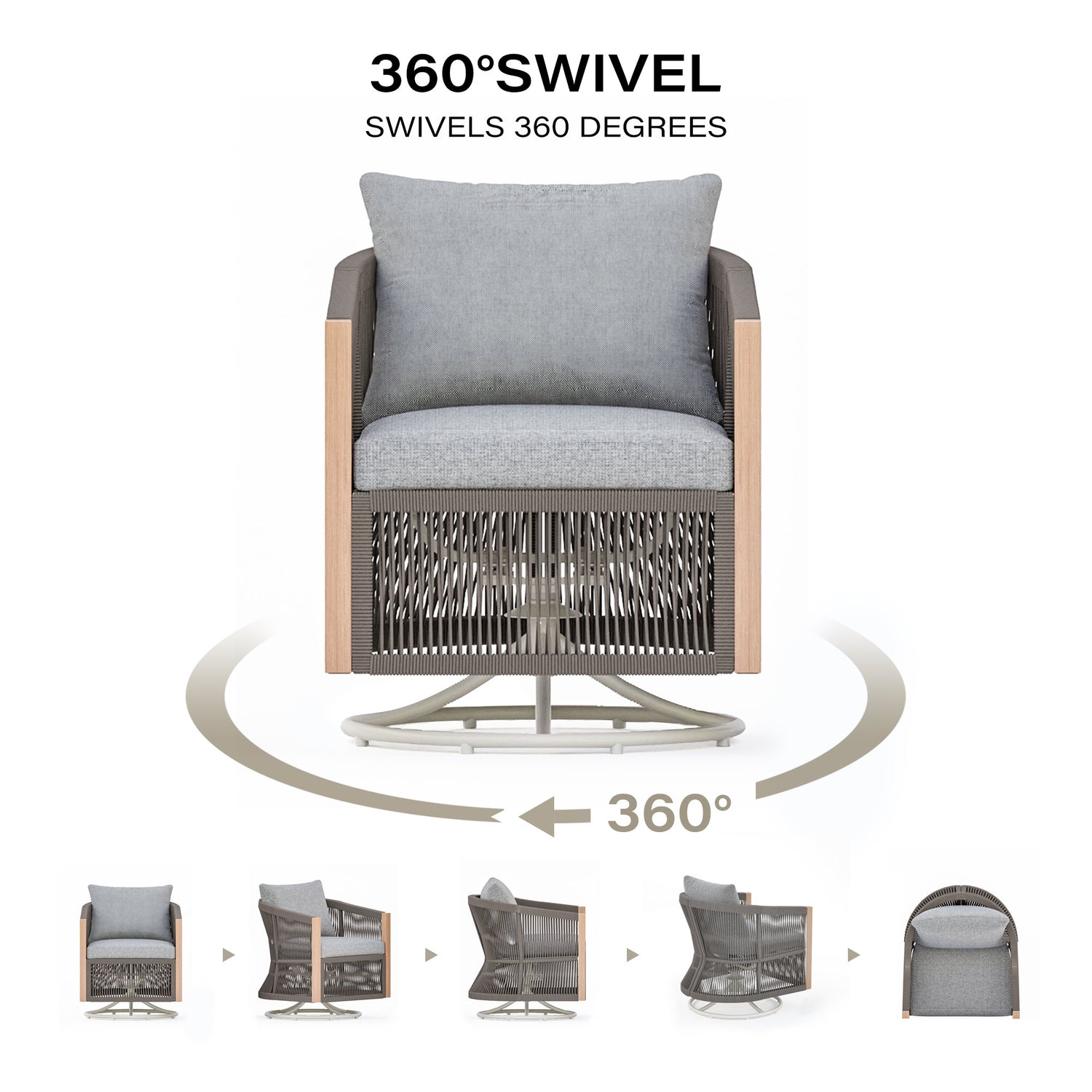 LAUSAINT HOME 3-Piece Outdoor Swivel Rocking Bistro Set