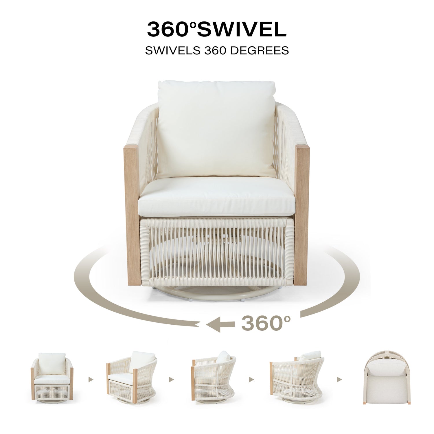 LAUSAINT HOME 3-Piece Outdoor Swivel Rocking Bistro Set