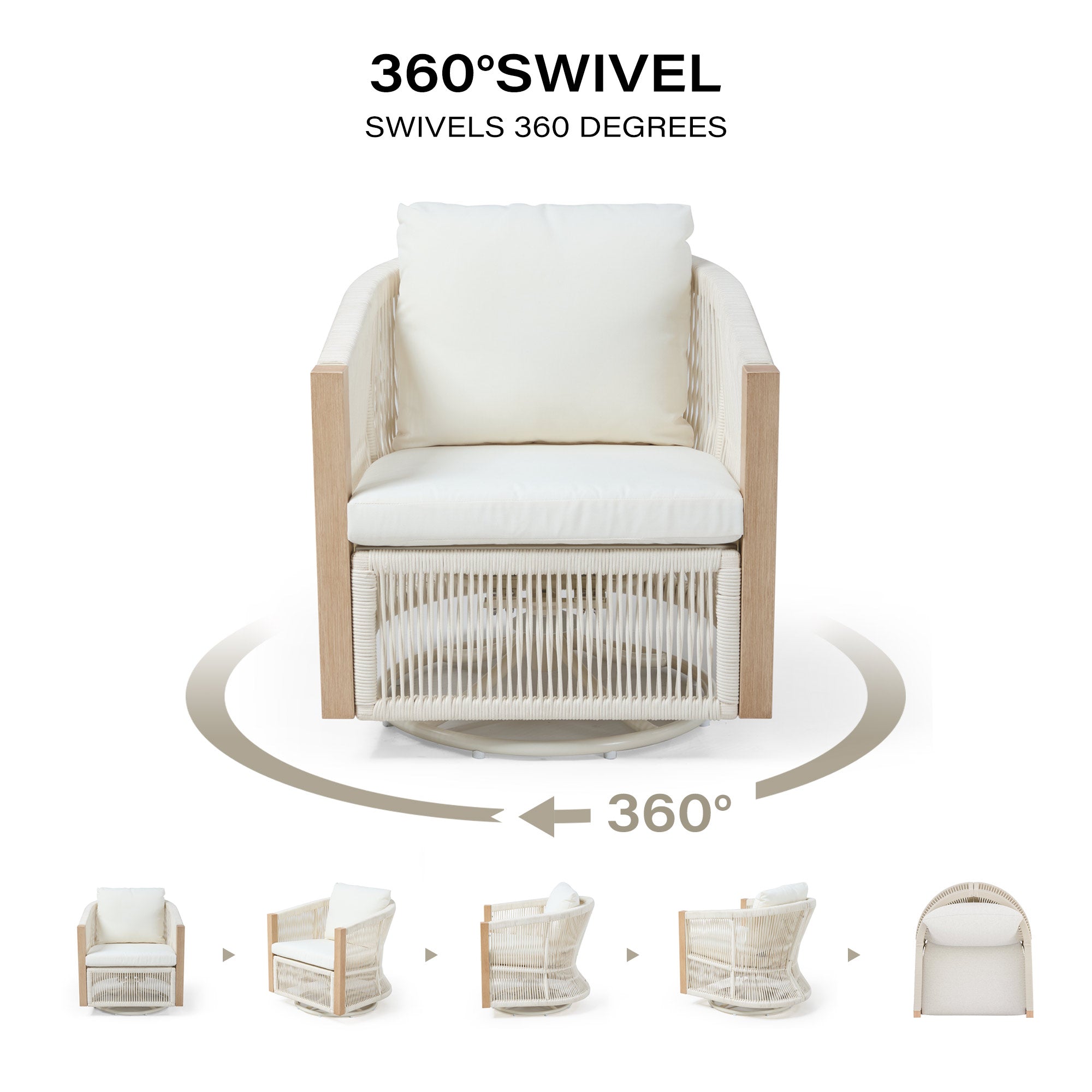 LAUSAINT HOME 3-Piece Outdoor Swivel Rocking Bistro Set