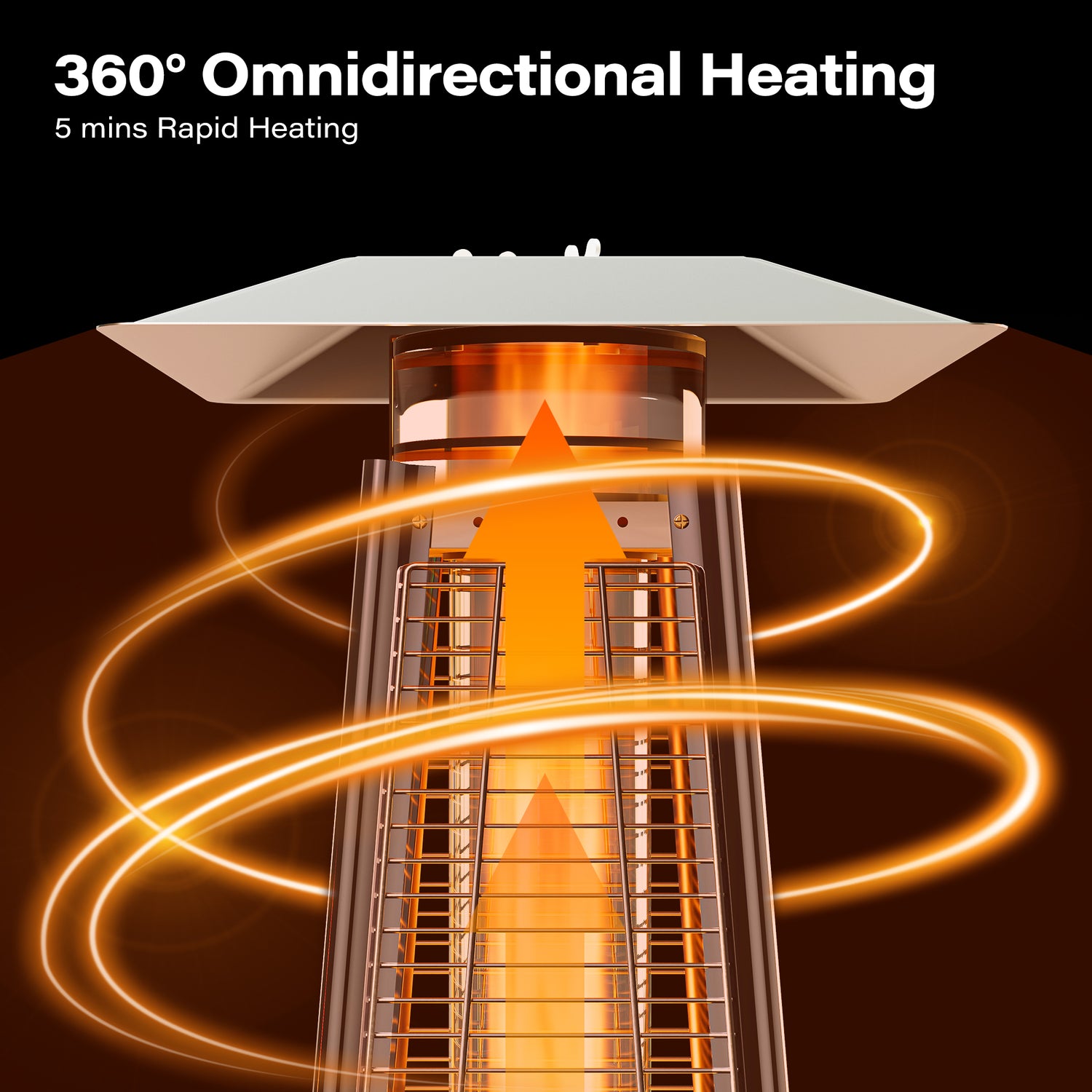 LAUSAINT HOME Pyramid Patio Heater, 48,000 BTU Outdoor Patio Heaters for Outdoor Use