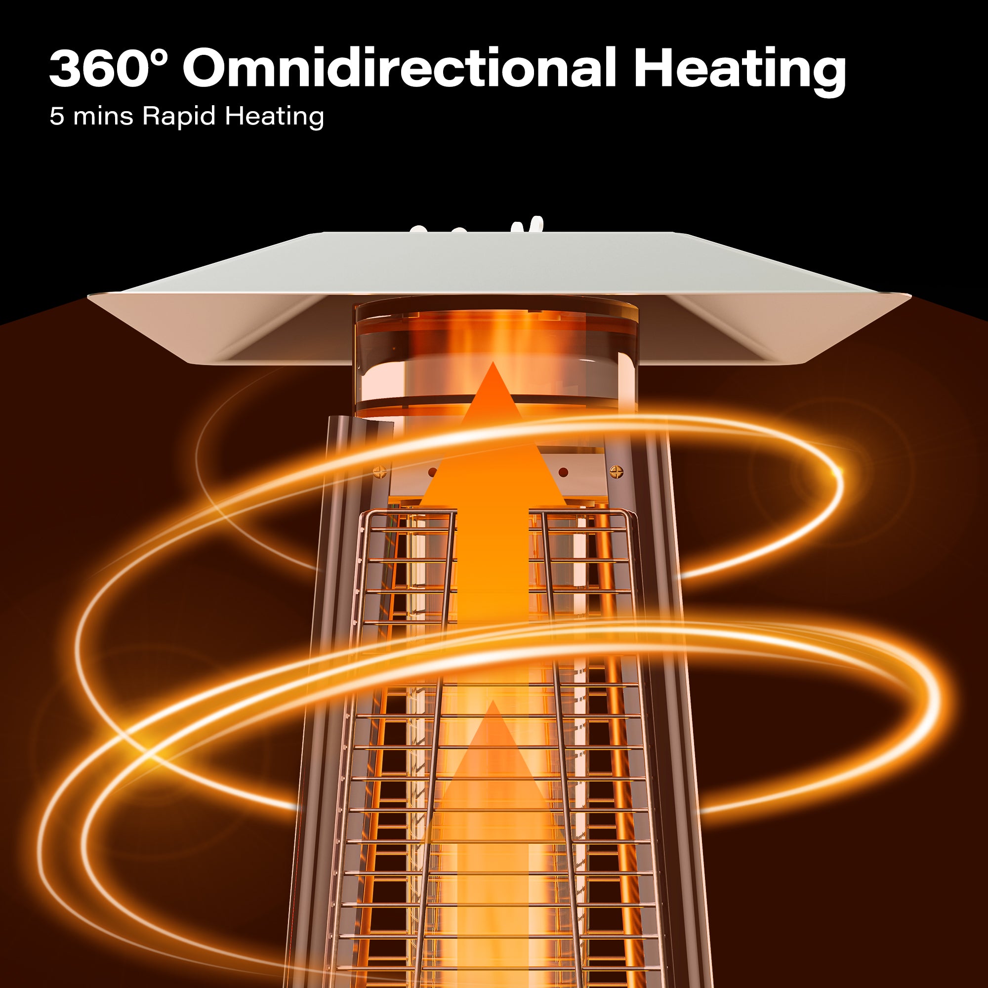 LAUSAINT HOME Pyramid Patio Heater, 48,000 BTU Outdoor Patio Heaters for Outdoor Use