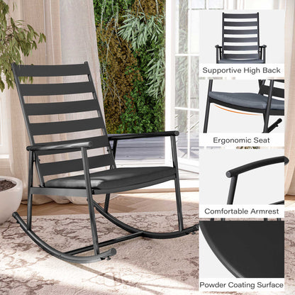 3-Piece Outdoor Rocking Bistro Set with Cushions