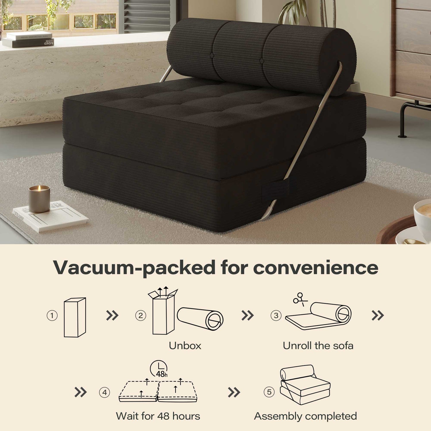 LAUSAINT HOME 4 in 1 Folding Sofa Bed
