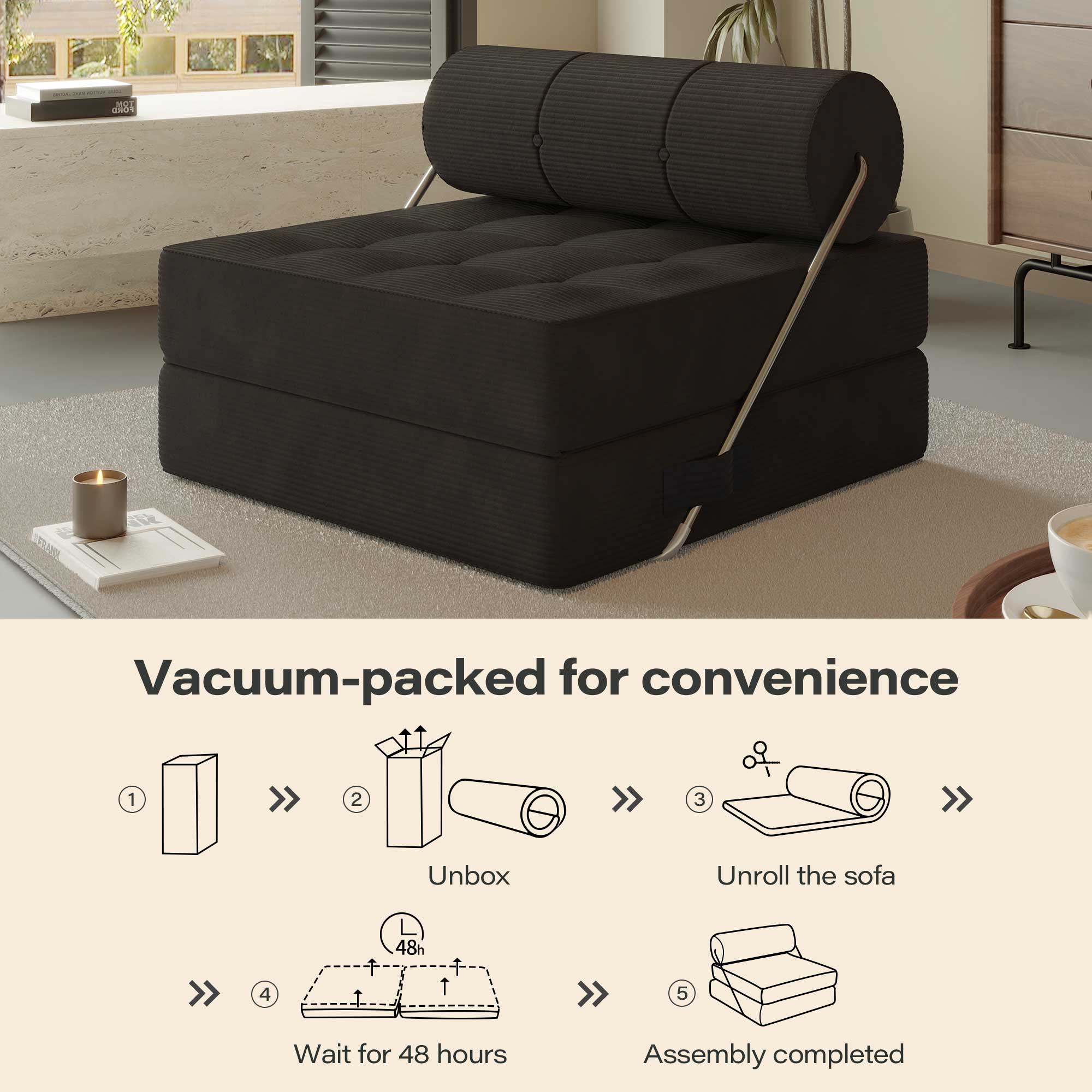 LAUSAINT HOME 4 in 1 Folding Sofa Bed