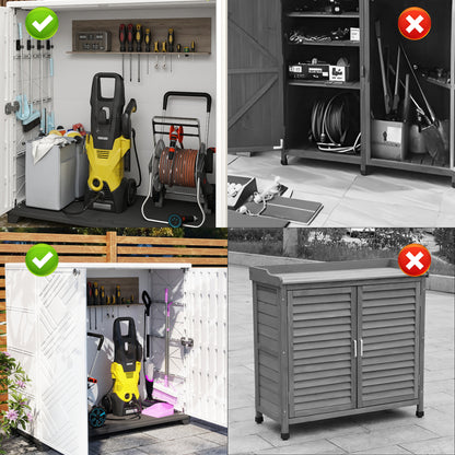 LAUSAINT HOME Decksplore Outdoor Storage Shed Weather Resistance, Horizontal Outdoor Storage Box Cabinet (No Shelves)