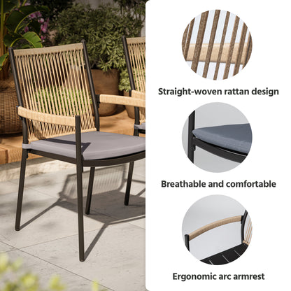 LAUSAINT HOME 6 Pieces Outdoor Dining Set with Umbrella Hole