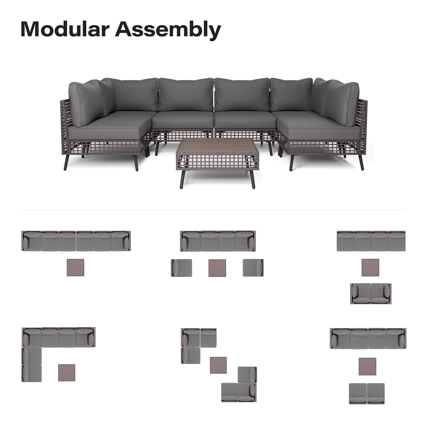 7-Piece Wicker Patio Furniture Set