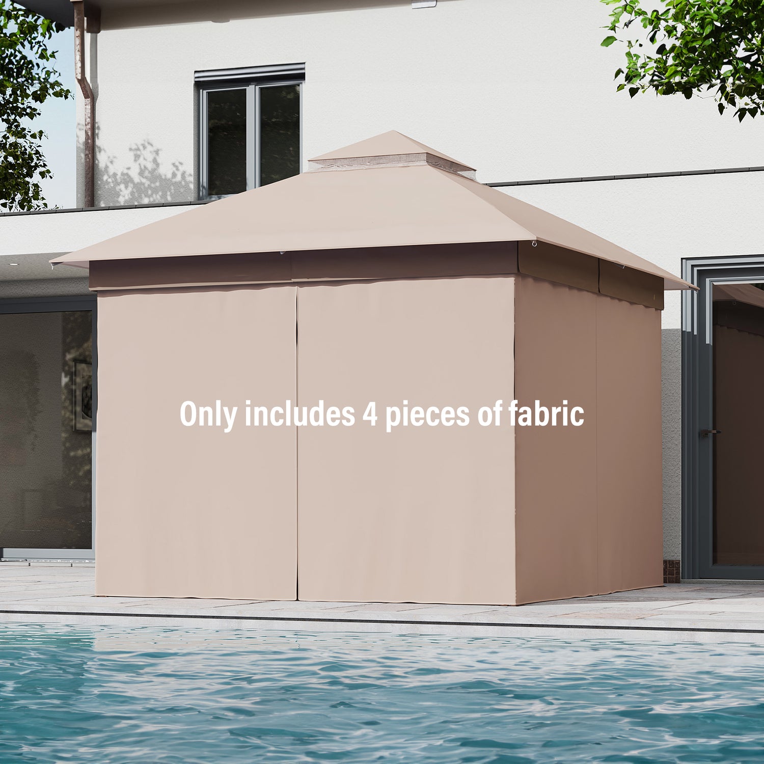 LAUSAINT HOME Gazebo Privacy Curtain with Zipper and 4-Panels Side Wall Universal Replacement