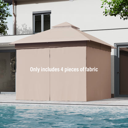 LAUSAINT HOME Gazebo Privacy Curtain with Zipper and 4-Panels Side Wall Universal Replacement