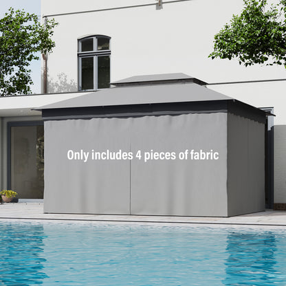 LAUSAINT HOME Gazebo Privacy Curtain with Zipper and 4-Panels Side Wall Universal Replacement