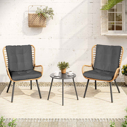 LAUSAINT HOME 3 Piece Outdoor Bistro Set with Highback