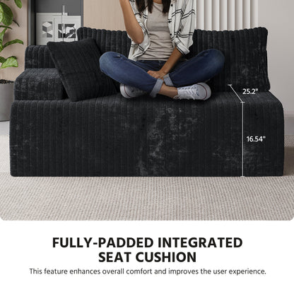 108&quot; Modular Cloud Couch Sectional, L-Shaped Boneless Sofa
