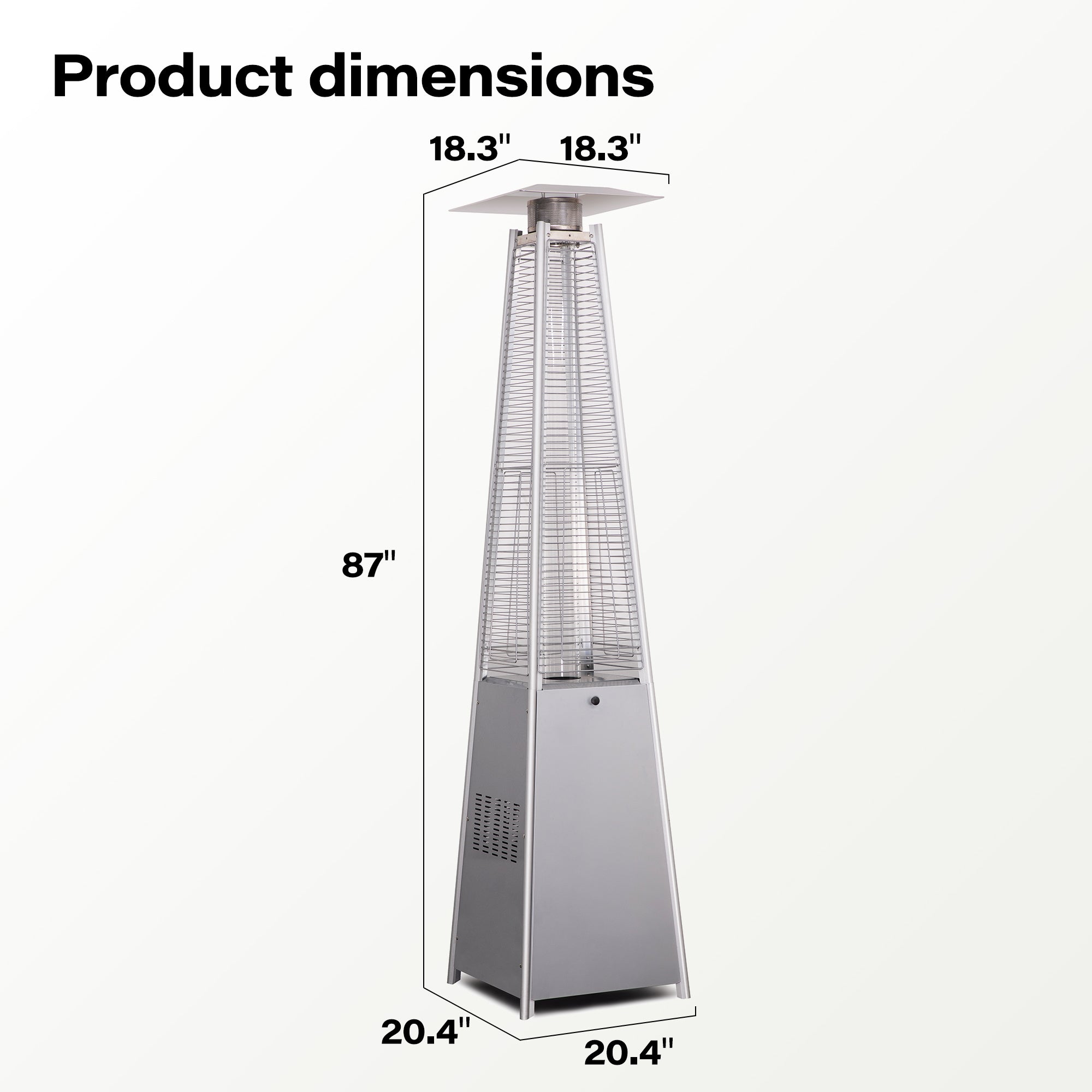 LAUSAINT HOME Pyramid Patio Heater, 48,000 BTU Outdoor Patio Heaters for Outdoor Use