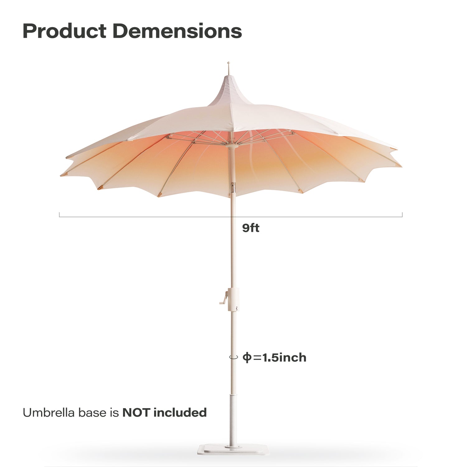 9FT  pergoda Patio Umbrella