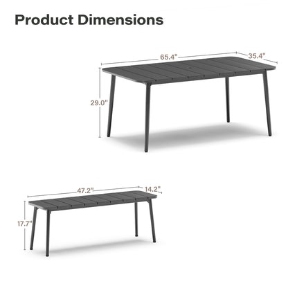 Outdoor Patio Dining Set with Chairs and Benches